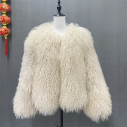 New Pattern Plus Size Dark Brown color Mongolia Sheep Fur Jacket Women Real Fur Jacket Female Winter Warm Outerwear