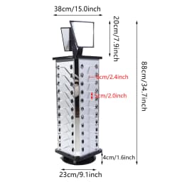 360 Rotating Sunglasses Display Stand 44 Pairs of Glasses Storage Display Stand Freestanding with Mirror