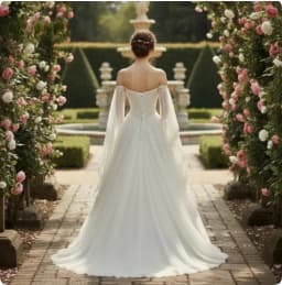 Customized Retro Off The Shoulder Cape Sleeves Wedding Dresses For Bride Asymmetrical Lace Appliques A Line Boho Bridal Gowns