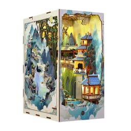 Book Nook Shelf Insert Casa Miniature Doll House Kit Toys Home Dollhouse Bookends Furniture Wooden Bookshelf Birthday Gifts