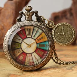 Colorful Pocket Watch Roman Numeral Dial Display Quartz with Necklace Chain Leisure Pendant Gift Luxury Clock Exquisite Relogios