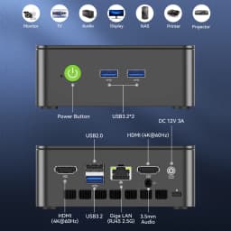 Aittact&GMKtec G3S Mini PC Intel Alder Lake N95 Windows 11 Pro Mini PC 8GB DDR4 128/256GB PCIe M.2 SSD WiFi 5 BT5.0 Desktop PC