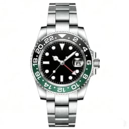 Customized LOGO 40mm Quartz GMT Man Watches Sapphire glass 10Bar Waterproof Luminous Diving Mens Wrist Watch Steel Bracelet