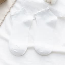 Cotton Women's Socks Frilly Ruffle Socks Spring Summer Casual Ankle Short Boat Socks Loose Knitting Solid Color Mid Tube Sock