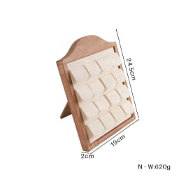 Beige Walnut-Style Vertical Jewelry Display Stand Earrings riing Display Tray Stud Earrings Holder Jewelry showcase Rack
