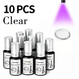 10 Pcs UV Eyelash Glue 6ml Purple Lashes Glue Clear UV Glue Salon Eyelashes Grafting Glue
