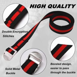 1 Pair Arm Wrestling Strap with Metal Buckle for Competition Match 100cm Long Non-Slip Exercise Arm Wrestling Training Equipment