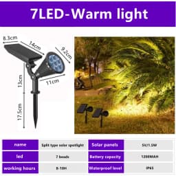 Unique Design 18 Led Rgb Spot Light Waterproof Garden Led Solar Stake Spotlight For Pathway Landscape Lawn Outdoor Decor
