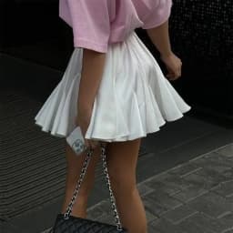 Talenza Women's White Mini Skirt A Line High Waist Sexy Cute Ruffle Retro Tennis Skirt Black Elastic Waist Skirt Summer Skirts