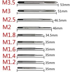 10pcs Micro Machine Screw Taps M1-M3.5 Mini Clocks and Watches Tapping Combination Equipment Tool Set