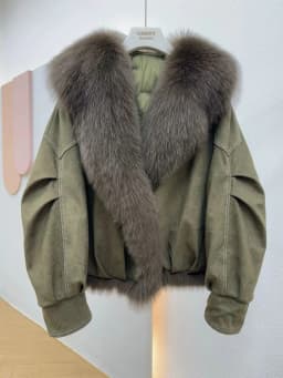 2026 Winter New Solid Color Fur Collar Splicing Versatile Short Jacket Women's Long-sleeved Parker Thickened Down Cotton Jacket