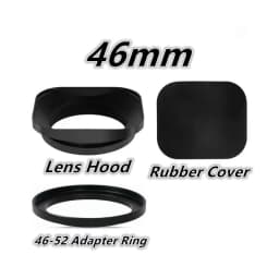 Square Shape Lens Hood 37mm 39mm 40.5mm 43mm 46mm 49mm 52mm For Canon Nikon Fujifilm Leica Panasonic
