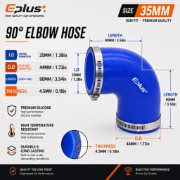 Universal Blue Silicone Tubing Hose 90 Degrees Pipe Coupler Car Intake Turbo Intercooler Silica Gel Hose Connector with Clamps