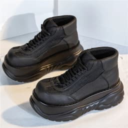 2024 Women's Small Man Heightened Platform High-top Trendy Cool Neutral Muffin Goth Short Punk Metal Big Head Boots