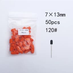 50PCS Green Nail Sanding Caps Bands With Rubber Drill Polishing Nail Art Rotating Remove Burrs Manicure Pedicure Accessory Tool