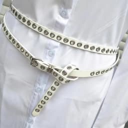 Adjustable PU Leather Double Circle Waist Chain Y2K Wide Belt Women Punk Retro Double Layer Hole Belt Silver Color Buckle Belts