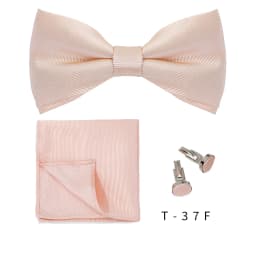 Solid Bowtie Pocket Square Cufflinks Set Business Men Neck 3pcs Bow Ties Handky Cufflinks Set Pocket Handkerchiet Accessories