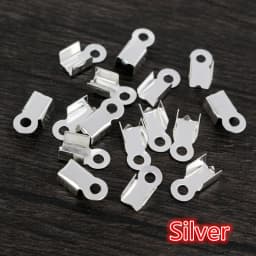 200pcs/lot Cove Clasps Cord End Caps String Ribbon Leather Clip Tip Fold Crimp Bead Connectors For DIY Jewelry Making Supplies