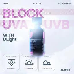 CARPRO CQUARTZ DLight UV Ceramic Coating For PPF, Headlights, Plastics & Paint Maintains Gloss Ensures Surfaces Stay Vibrant