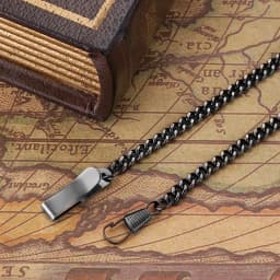 Mechanical Pocket Watch for Men Vintage Black Skeleton Hand Winding Mechanical Fob Watches for Wedding Gift