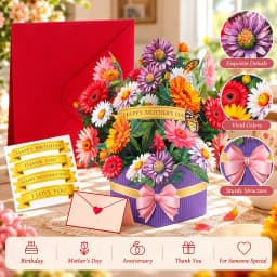3D Pop UP Lovely Card for Beloved Mom Friend Gift Birthday Anniversary Wedding Invitation Mothers Day Greeting Thank You Cards