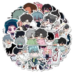 56 Pcs/Set Anime Alien Stage Q Version Stickers - Adorable Character Waterproof Decals Perfect Gift for Fans