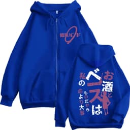 Anime BOCCHI THE ROCK Kikuri Hiroi Print Zipper Hoodies Harajuku Manga Style Zip Up Sweatshirts Unisex Fashion Vintage Pullovers