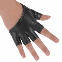1 Pair Black Pu Leather Half Finger Gloves For Gothic Punk Rock Lolita Harajuku Stage Performance Cosplay Women Fingerless Glove