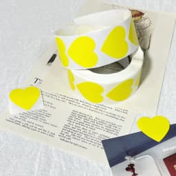 500Pcs Chroma Labels Stickers Color Code Dot Labels Stickers 1 Inch Heart Red, ,Yellow,Blue,Pink,Black,Stationery Stickers