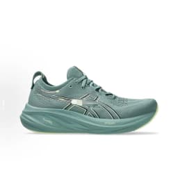 All White Mesh Athletic Running Sneakers Blue Gradient Streamline Shock Absorbing Midsole Green Traction Edge Colorful Side Stripe Breathable Knit Upper Lace Up Unisex Sport Footwear