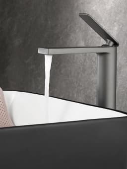Bathroom White/Gray Bronze Solid Brass Luxury Basin Sink Tall Faucet Single Handle Water Mixer Bath Tap High And Short Style