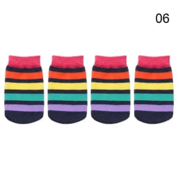 4Pcs Cartoon Table Foot Socks Chair Leg Covers Floor Protectors Non-Slip Knitting Socks For Furniture Cartoon Home Decor