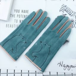 Winter Female Single Layer Warm Cashmere Full Finger Button Cycling Mittens Women Suede Leather Touch Screen Driving Gloves J23