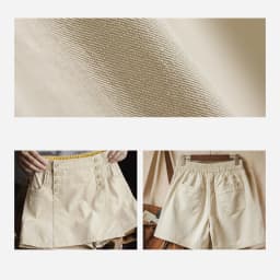 Maden Women's Pure Cotton A‑Line Skort Elastic High Waist Slim Fit Loose Petite Yamamoto Style Thin Casual Short Summer Bottoms