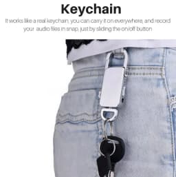 Mini Voice Recorder 128G Long Recording Keychain Sound Audio Recorder Noise Reduction One-button Recording Dictaphone MP3 Player