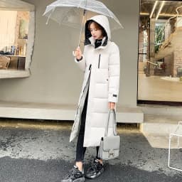 Women Parkas Coats Hooded Jackets Solid Pocket Zipper Long Sleeves Thick Slim Fit Wide Waist Elegant Casual  Autumn Winter