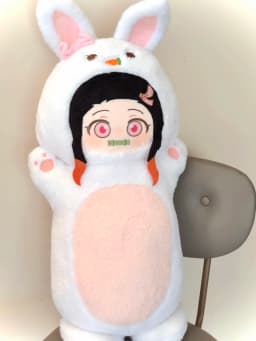 Tanjiro Kamado Plush Pillow Soft Detachable Scarf Nezuko Kamado Throw Pillow Cute Fluffy Home Decor Decoration Collection Gifts