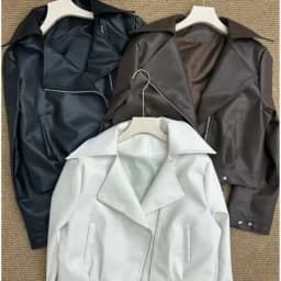 Early Spring Black Short Leather Jacket Women's Stylish Unique Hong Kong Style Zipper Loose Fit No Fur PU Material