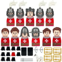 Crusader Knights Roman Warriors Middle Ages Medieval Europe Military Building Blocks Figures Castle Kingdom King Legion Set