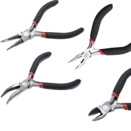 4Pcs/1pcs Black Iron Jewelry Pliers Tool Kit Includes Needle Round Wire Cutter And Curved Nose Pliers For Jewelry Beading Repair