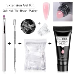 MTSSII 20m Extension Nail Gel Set Manicure Set Finger Quick Buliding Extension Gel Nail Polish Kit Soak Off UV Gel LED Nail Art