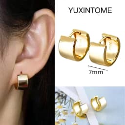 Pave Micro Crystal North Star Hoop Earrings Punk 925 Sterling Silver Ear Needle Twist Gold Earrings For Women Minimalist Jewelry