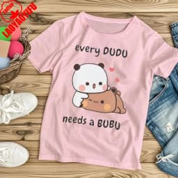 Every Dudu Needs A Bubu Cute Panda Bear Hug Clothing Kawaii Bubu Dudu Classic Unisex Anniversary Gifts Short Sleeve Tees