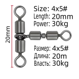 DNDYUJU 10pcs Fishing Swivels Solid Connector High Speed Double Rolling Triangle Joint Fishing Accessories For Fishing Hook