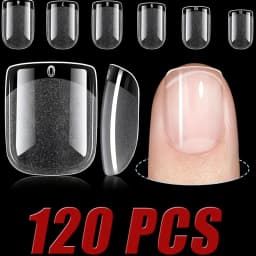 ARTAUG 240PCS Short Press On Nails Square White Gel Lucency Fake Nails Full Cover Fake Nail Set Press On Summer Cheap Nails