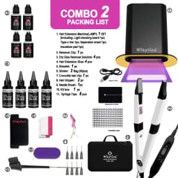 Wikytina V Light UV Light Hair Extension Kit Tools Set, Combo, UV Glue Remover Machine - Premium Salon Styling Tools Set Upgrade
