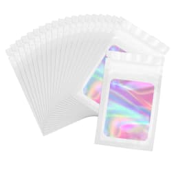 20pcs Zip Lock Bag Laser Plastic Jewelry Storage Bag DIY Earrings Necklace Bracelets Beads Gift Organizer Retail Packaging Pouch