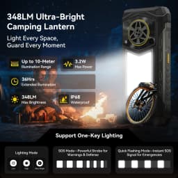 Blackview ROCK 5 Rugged Smartphone, 48GB(12+36) RAM+256GB ROM, 6.78" 2.4K Display, 20000mAh Battery, Android 16, 108MP Camera, NFC,Fingerprint, Camping Lantern,Recognition IR Fill Light,33W Fast Charge