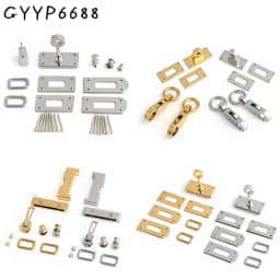 1/4/10Sets New Style Stainless Steel Metal Rectangle Eyelets Lock For Purse Handbags Bags Hanger Sole Plate Lock Accessories