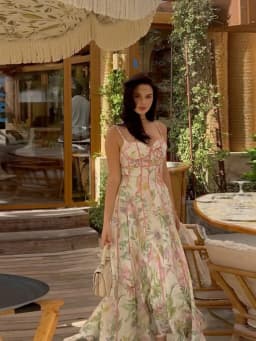 Floral Printed Long Women's Dress Elegant Square Neck Backless Female A-line Dresses 2026 Summer Hoilday Cotton Linen Lady Robe